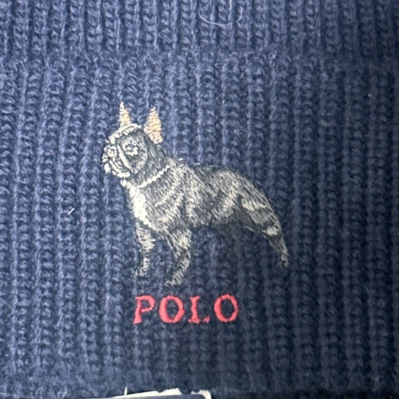 Final price ‼️ 🚨only 1 left PRL Men's French Bulldog Winter Beanie, dark navy - Picture 2 of 3